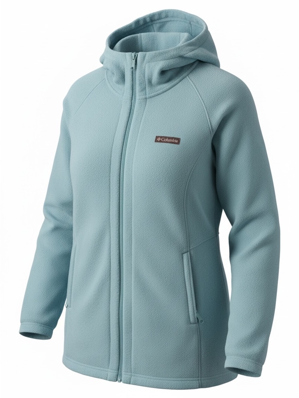 Columbia Teal Full-Zip Hooded Fleece Jacket. Women’s size large.Like new condito